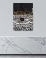 Kabe-i Şerif Gece Görünümü Kırılmaz Temperli Cam Tablo - Görsel 4