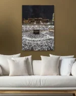 Kabe-i Şerif Gece Görünümü Kırılmaz Temperli Cam Tablo - Görsel 5