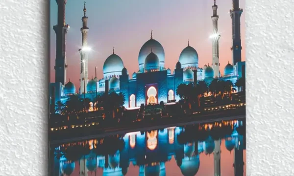 Şeyh Zayed Camii Manzaralı Kırılmaz Temperli Cam Tablo