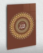 Esma-ül Hüsna Motifli Allah Yazılı Kırılmaz Temperli Cam Tablo