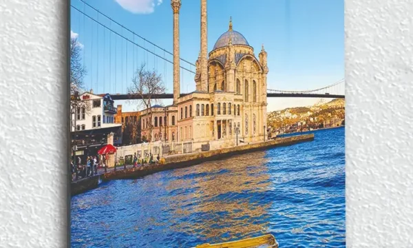 İstanbul Ortaköy Camii Deniz Manzaralı Kırılmaz Temperli Cam Tablo