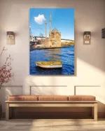 İstanbul Ortaköy Camii Deniz Manzaralı Kırılmaz Temperli Cam Tablo - Görsel 3