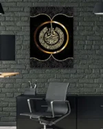 Ayet-el Kürsi Siyah Zeminde Altın Yaldızlı Kırılmaz Temperli Cam Tablo - Görsel 6