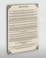 Veda Hutbesi Kırılmaz Temperli Cam Tablo