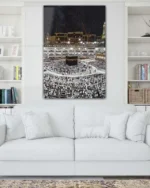 Kabe-i Şerif Gece Manzarası Kırılmaz Temperli Cam Tablo - Görsel 2