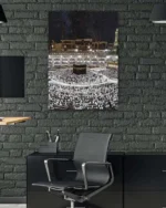 Kabe-i Şerif Gece Manzarası Kırılmaz Temperli Cam Tablo - Görsel 6