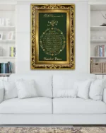 Altın Çerçeveli Yeşil Bereket Duası Kırılmaz Temperli Cam Tablo - Görsel 2