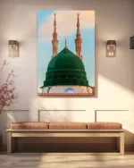 Mescid-i Nebevi Yeşil Kubbe Kırılmaz Temperli Cam Tablo - Görsel 3