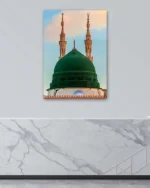 Mescid-i Nebevi Yeşil Kubbe Kırılmaz Temperli Cam Tablo - Görsel 4