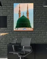 Mescid-i Nebevi Yeşil Kubbe Kırılmaz Temperli Cam Tablo - Görsel 6
