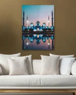 Şeyh Zayed Camii Gün Batımı Kırılmaz Temperli Cam Tablo - Görsel 5