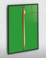 Yeşil Zeminli Elif Harfi Kırılmaz Temperli Cam Tablo