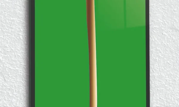 Yeşil Zeminli Elif Harfi Kırılmaz Temperli Cam Tablo