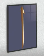 Lacivert Zeminli Elif Harfi Kırılmaz Temperli Cam Tablo