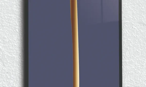 Lacivert Zeminli Elif Harfi Kırılmaz Temperli Cam Tablo