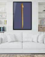 Lacivert Zeminli Elif Harfi Kırılmaz Temperli Cam Tablo - Görsel 2