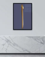 Lacivert Zeminli Elif Harfi Kırılmaz Temperli Cam Tablo - Görsel 4