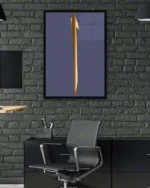 Lacivert Zeminli Elif Harfi Kırılmaz Temperli Cam Tablo - Görsel 6