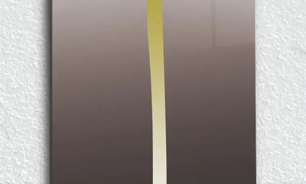 Kahverengi Zeminli Elif Harfi Kırılmaz Temperli Cam Tablo