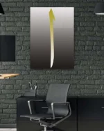 Kahverengi Zeminli Elif Harfi Kırılmaz Temperli Cam Tablo - Görsel 6