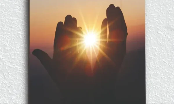 Gün Batımında Dua Silueti Kırılmaz Temperli Cam Tablo