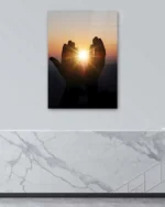Gün Batımında Dua Silueti Kırılmaz Temperli Cam Tablo - Görsel 4