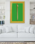 Altın Çerçeveli Yeşil Zeminli Elif Harfi Kırılmaz Temperli Cam Tablo - Görsel 2