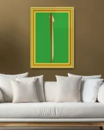 Altın Çerçeveli Yeşil Zeminli Elif Harfi Kırılmaz Temperli Cam Tablo - Görsel 5