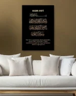 Siyah Zeminli Altın Yazılı Nazar Ayeti Kırılmaz Temperli Cam Tablo - Görsel 5