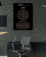 Siyah Zeminli Altın Hatlı Bereket Duası Kırılmaz Temperli Cam Tablo - Görsel 6