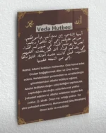 Veda Hutbesi Arapça ve Türkçe Kırılmaz Temperli Cam Tablo