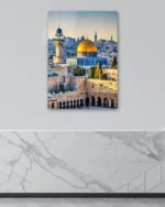 Kubbet-üs-Sahra ve Eski Kudüs Manzarası Kırılmaz Temperli Cam Tablo - Görsel 4