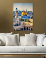 Kubbet-üs-Sahra ve Eski Kudüs Manzarası Kırılmaz Temperli Cam Tablo - Görsel 5