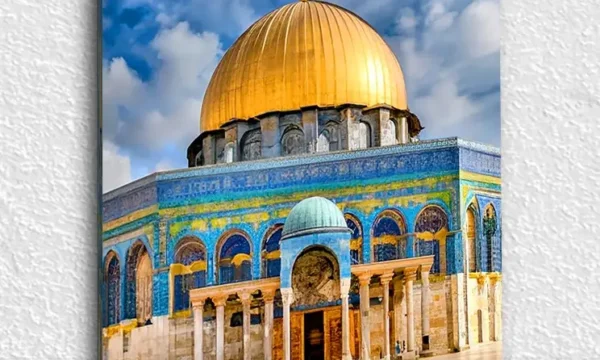 Kubbet-üs-Sahra Detaylı Mimari Görünüm Kırılmaz Temperli Cam Tablo
