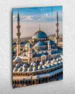 Mavi Kubbeli Büyük Cami Kırılmaz Temperli Cam Tablo