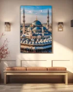 Mavi Kubbeli Büyük Cami Kırılmaz Temperli Cam Tablo - Görsel 3