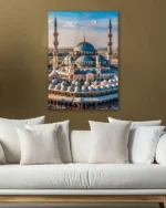 Mavi Kubbeli Büyük Cami Kırılmaz Temperli Cam Tablo - Görsel 5