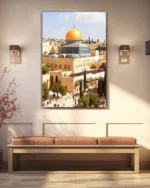 Altın Kubbeli Mescid-i Aksa Kırılmaz Temperli Cam Tablo - Görsel 3
