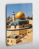 Mescid-i Aksa Altın Kubbe Kırılmaz Temperli Cam Tablo