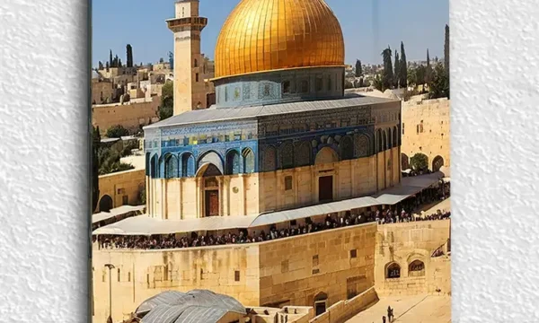 Mescid-i Aksa Altın Kubbe Kırılmaz Temperli Cam Tablo