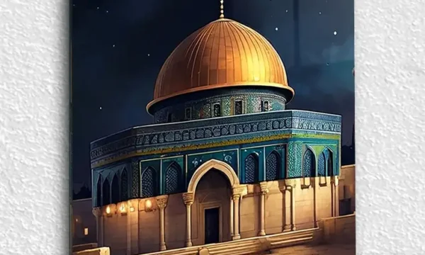 Mescid-i Aksa Gece Manzarası Kırılmaz Temperli Cam Tablo