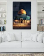 Mescid-i Aksa Gece Manzarası Kırılmaz Temperli Cam Tablo - Görsel 2