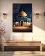 Mescid-i Aksa Gece Manzarası Kırılmaz Temperli Cam Tablo - Görsel 3