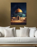 Mescid-i Aksa Gece Manzarası Kırılmaz Temperli Cam Tablo - Görsel 5