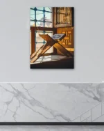 Rahle Üzerinde Kuran-ı Kerim Kırılmaz Temperli Cam Tablo - Görsel 4