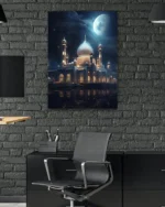 Gece Işığında Camii Kırılmaz Temperli Cam Tablo - Görsel 6