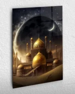 Altın Kubbe ve Hilal Kırılmaz Temperli Cam Tablo