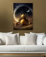 Altın Kubbe ve Hilal Kırılmaz Temperli Cam Tablo - Görsel 5