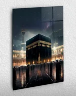 Kabe Gece Yağmurlu Kırılmaz Temperli Cam Tablo