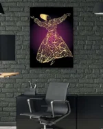 Semazen Hat Sanatı Kırılmaz Temperli Cam Tablo - Görsel 6